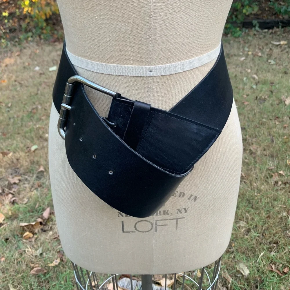Funky Vintage Leather Oversized Waist Belt